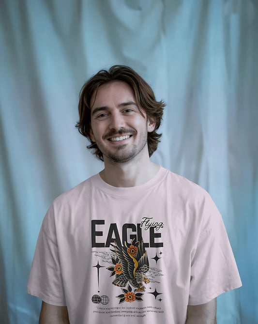 Streetwear T-Shirt with Flying Eagle and Inspirational Design The Buy India